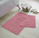 Non Slip 2 Pc Bath Mat & Pedestal Set