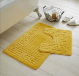 Non Slip 2 Pc Bath Mat & Pedestal Set