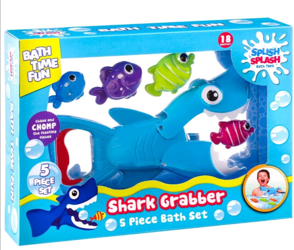 5pc Splish & Splash Shark Grabber Bath Set