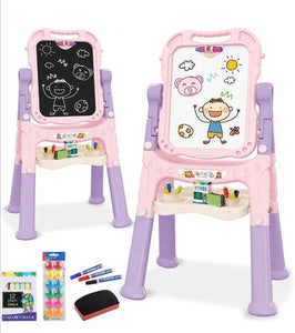 Children Double Sided Folding Magnetic Drawing Board Easel