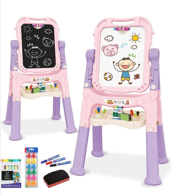 Children Double Sided Folding Magnetic Drawing Board Easel