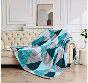 Teddy Fleece Geometric Throw