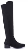 WOMENS OVER THE KNEE STUD HIGH STRETCHY BOOTS