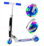 Kids Foldable Kick Scooter LED Light Wheels Adjustable Handlebars & Carry Strap