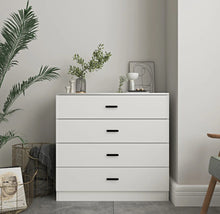 Load image into Gallery viewer, 4 Drawer Wooden Bedroom Chest Cabinet