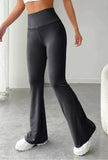 Womens High Waist Leggings Ladies Palazzo Flare Stretch Yoga Running Trousers