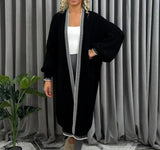 Women Knitted Oversized Cardigan Ladies Balloon Sleeve Stitch Long Maxi Cardigan