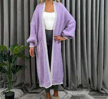 Load image into Gallery viewer, Women Knitted Oversized Cardigan Ladies Balloon Sleeve Stitch Long Maxi Cardigan