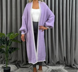 Women Knitted Oversized Cardigan Ladies Balloon Sleeve Stitch Long Maxi Cardigan