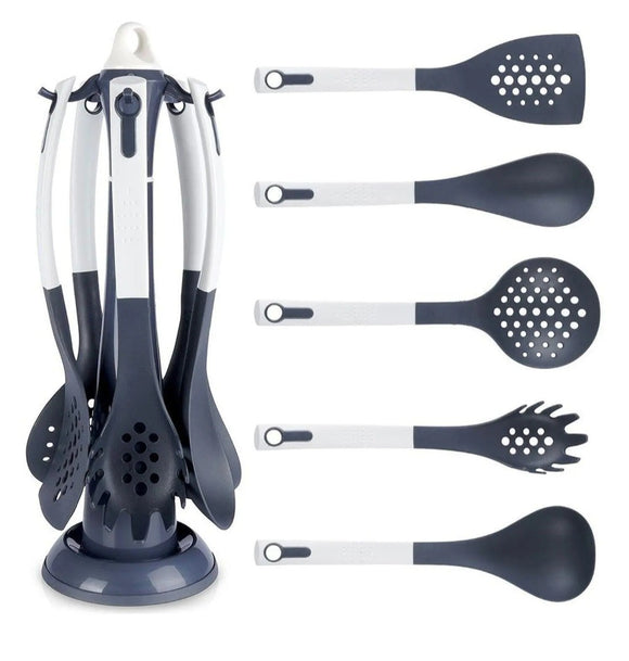 6 Pcs Non-Stick Kitchen Utensils Stand Nylon Cooking Set