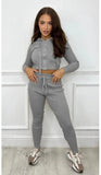 Womens Two Piece zip up Ribbed Loungewear