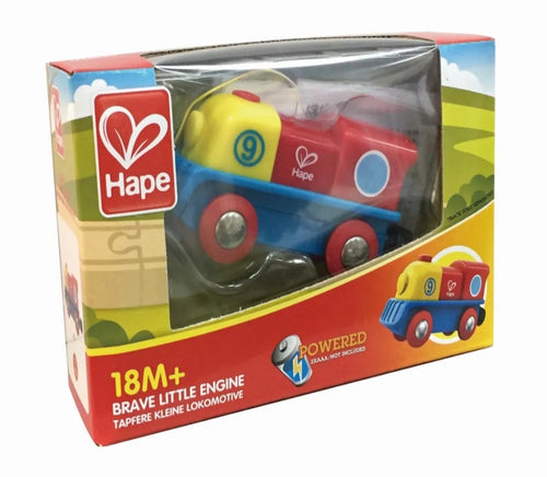 Hape MultiColoured Train Brave Little Engine Battery Powered Button Operated Toy
