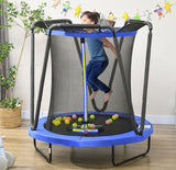 4.6FT Trampoline for Toddlers with Enclosure for 3-10 Years