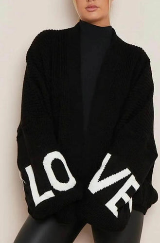 Women Chunky Knitted Oversize Love Cardigan