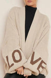 Women Chunky Knitted Oversize Love Cardigan