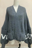 Women Chunky Knitted Oversize Love Cardigan