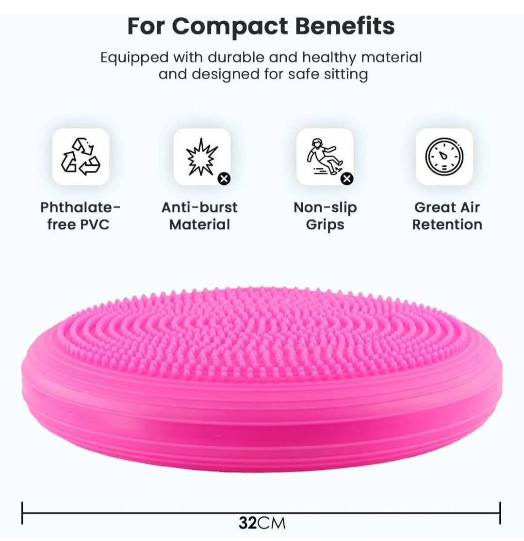 Inflatable Balance Cushion Gym Yoga Training Massage Wobbly Stability Disc Board