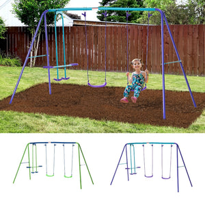 Metal Garden Swing Seesaw Set