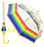 Kids Clear Dome Umbrella Wind and Rain Resistant Outdoor Travel Brolly