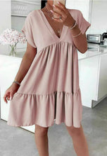 Load image into Gallery viewer, Womens V-Neck Smock Dress