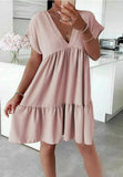 Womens V-Neck Smock Dress