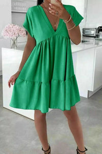 Womens V-Neck Smock Dress