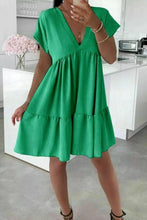 Load image into Gallery viewer, Womens V-Neck Smock Dress