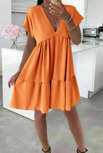 Load image into Gallery viewer, Womens V-Neck Smock Dress