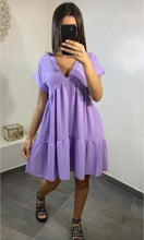 Load image into Gallery viewer, Womens V-Neck Smock Dress