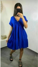 Load image into Gallery viewer, Womens V-Neck Smock Dress