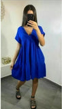 Womens V-Neck Smock Dress