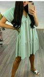 Womens V-Neck Smock Dress