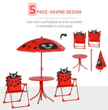 Lady Bird Design Kids Picnic Table with Parasol