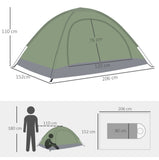 2 Person Camping Tent Camouflage Tent w/ Zipped Doors Handy Bag