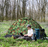 2 Person Camping Tent Camouflage Tent w/ Zipped Doors Handy Bag