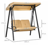 2 Seater Garden Outdoor Swing Chair w/ Adjustable Canopy