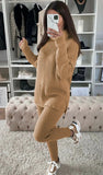 Ladies Chunky Knitted High Roll Neck Lounge Wear Set