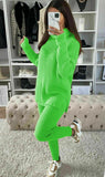 Ladies Chunky Knitted High Roll Neck Lounge Wear Set