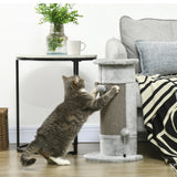 58cm Corner Cat Scratching Post w/ Covered Plush