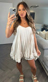 Womens Co-Ord Ladies Pleated Strappy Frill Peplum Two Piece Vest Top Shorts Set