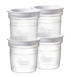 Tommee Tippee Closer to Nature Breast Milk Storage Pots With Lids Pack 4