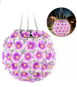 Solar Powered Hanging Flower Ball Light