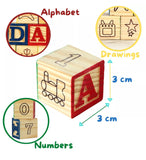 30 Wooden ABC & 123 Building Blocks Toy Set