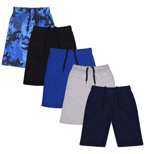 5 Pack Boys 100% Cotton Shorts