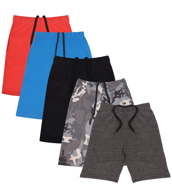 5 Pack Boys 100% Cotton Shorts