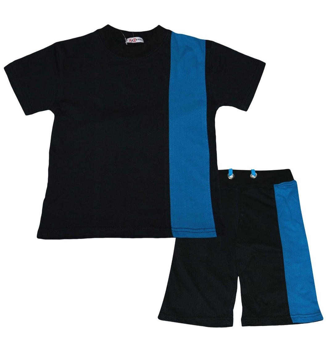 Boys Contrast Panel Shorts Set