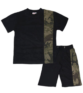 Boys Contrast Panel Shorts Set