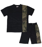 Boys Contrast Panel Shorts Set