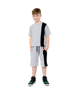 Boys Contrast Panel Shorts Set