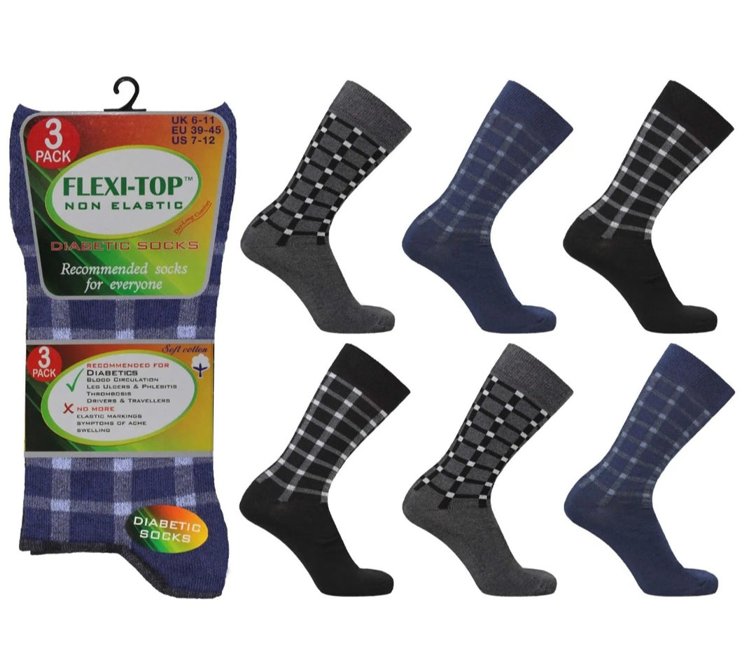 9 Pairs Mens Cotton Check Socks